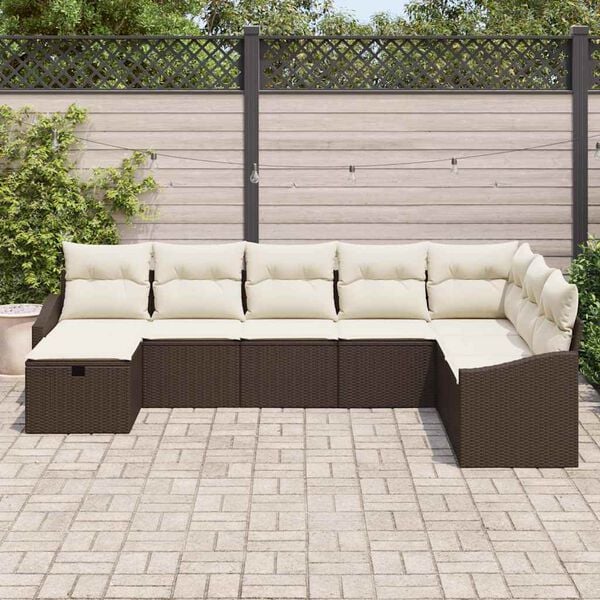 vidaXL Set Divano da Giardino 8 pcs Marrone 55 x 62 x 69 cm