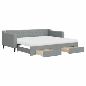 vidaXL Divano Letto Estraibile Cassetti Grigio Chiaro 90x200cm Tessuto
