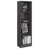 vidaXL Libreria 4 Ripiani Grigio Lucido 40x24x142 cm Legno Multistrato