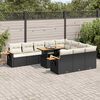 vidaXL Set Divani da Giardino 11 pz con Cuscini Polyrattan Acacia Nero