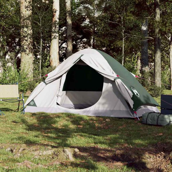 vidaXL Tenda da Campeggio a Cupola per 2 Persone Verde Impermeabile