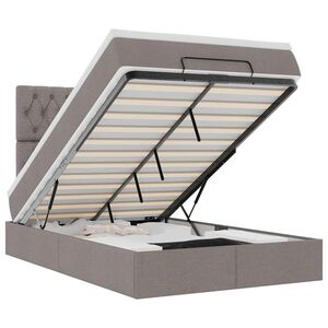 vidaXL Struttura Letto Pouf con Materasso Tortora 120x190 cm Tessuto