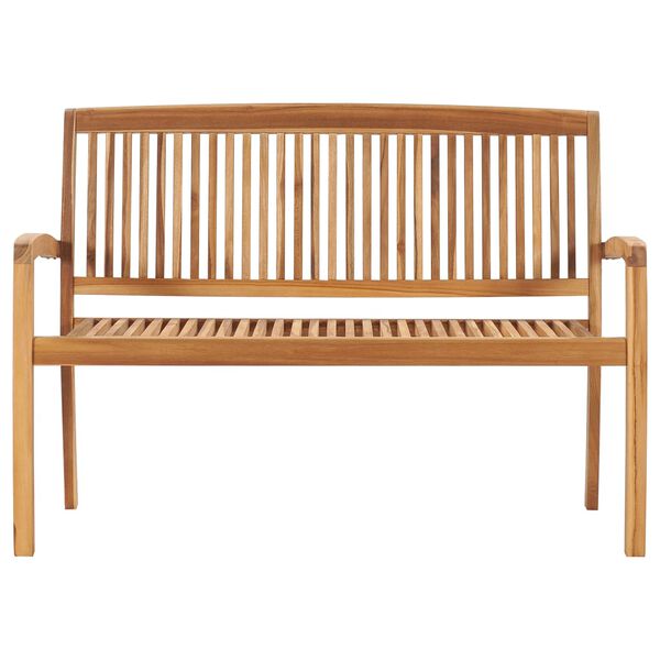 vidaXL Panchina da Giardino Impilabile e Cuscino 128,5cm Teak Massello