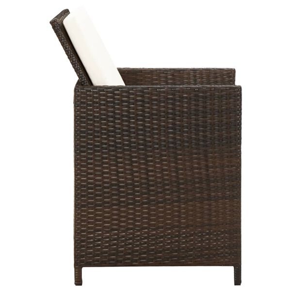 vidaXL Sedie da Giardino con Cuscini 4 pz in Polyrattan Marrone