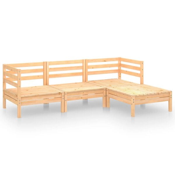 vidaXL Set Salotto da Giardino 4 pz in Legno Massello di Pino