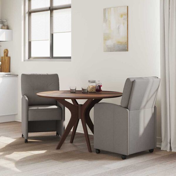 vidaXL Sedie da Pranzo con Ruote 2 pcs Talpa 57 x 67 x 95 cm Tessuto