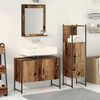 vidaXL Set di mobili per il bagno 3 pcs Marrone Legno multistrato
