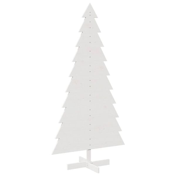 vidaXL Albero di Natale Decorativo Bianco 180cm Legno Massello di Pino