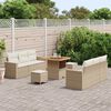 vidaXL Set Divano da Giardino con cuscino 9 pcs beige e panna