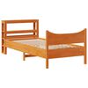 vidaXL Giroletto con Testiera Marrone Cera 90x190 cm Massello Pino
