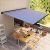 vidaXL Tenda a Cassonetto Motorizzata 350x250 cm Blu e Bianco