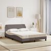 vidaXL Letto con Materasso Dover Tortora 140x190 cm in Tessuto
