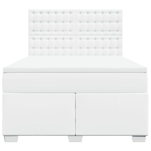 vidaXL Giroletto a Molle con Materasso Bianco 140x190 cm in Similpelle