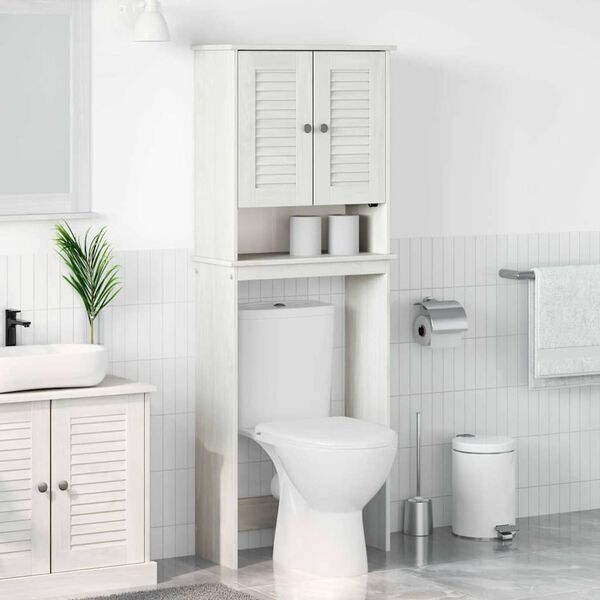 vidaXL Mobile Bagno VIGO Bianco e Bianco Antico 60 x 27 x 161 cm