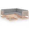 vidaXL Set Divani da Giardino 6 pz con Cuscini Legno Massello di Pino