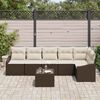 vidaXL Set di divani con cuscino 7 pcs Marrone e Crema polyrattan