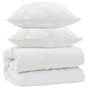 vidaXL Piumone con Cuscini con cuscino 3 pcs Bianco Microfibra
