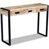 vidaXL Consolle con 3 Cassetti in Legno Massello di Mango 110x35x78 cm