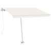 vidaXL Tenda da Sole Retrattile Manuale con LED 350x250 cm Crema