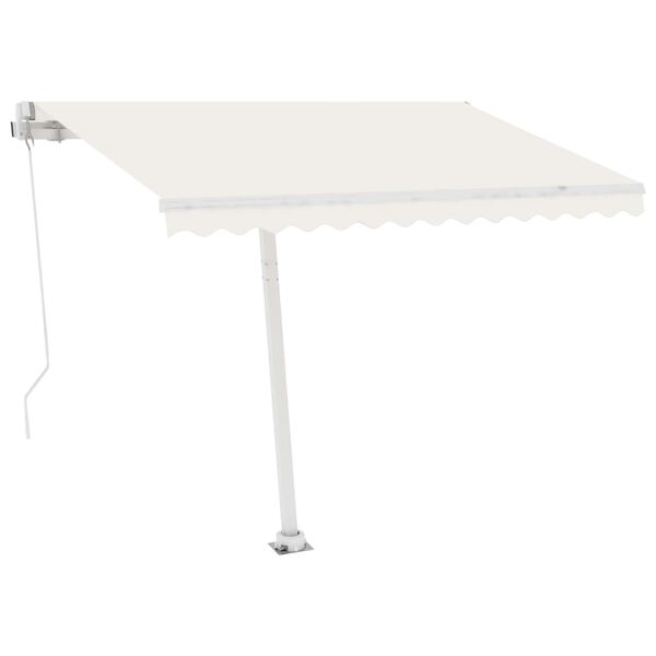 vidaXL Tenda da Sole Retrattile Manuale con LED 350x250 cm Crema
