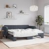 vidaXL Divano Letto con Letto Estraibile Grigio Scuro 90x200cm Velluto