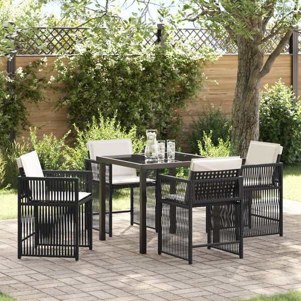 vidaXL Set da Pranzo per Giardino 5 pcs Marrone polyrattan