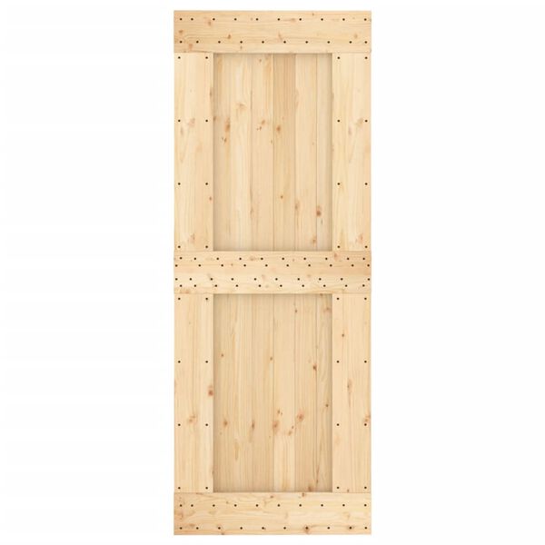 vidaXL Porta Scorrevole con Set Hardware 80x210 cm Legno Massello Pino
