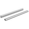 vidaXL Asta per armadio 2 pcs Argento 764 x 15 x 29 mm