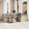 vidaXL Set Divano da Giardino 12 pcs Beige polyrattan