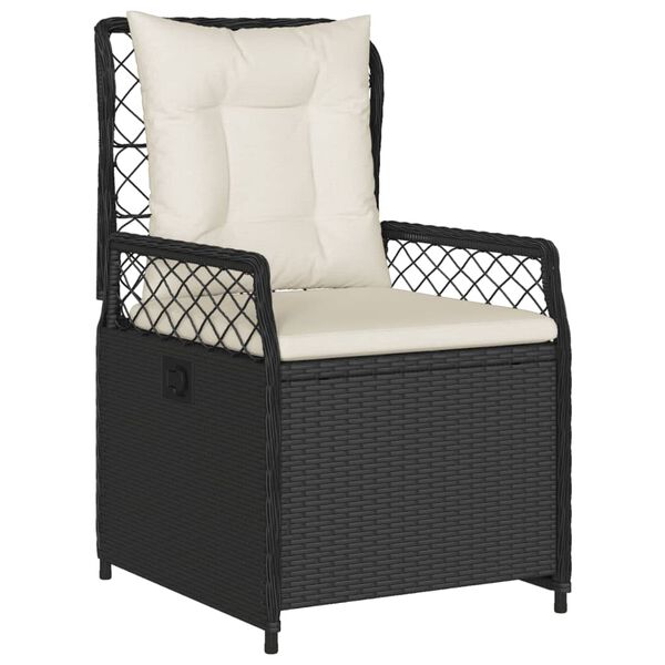 vidaXL Set da Pranzo da Giardino 7 pz Nero con Cuscini in Polyrattan