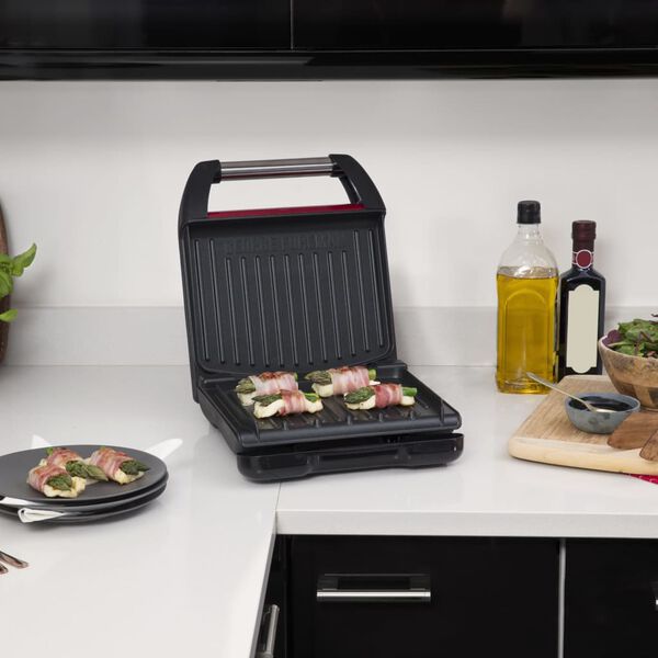 GEORGE FOREMAN Griglia Compatta in Acciaio S Rossa