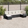 vidaXL Set Divani da Giardino con Cuscini 8 pz Nero in Polyrattan