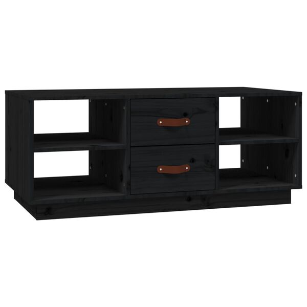 vidaXL Tavolino da Salotto Nero 100x50x41 cm in Legno Massello di Pino