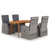 vidaXL Set Mobili da Pranzo per Giardino 5 pz Grigio
