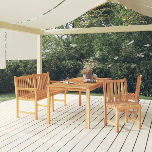 vidaXL Set da Pranzo per Giardino 4 pz in Legno Massello di Teak