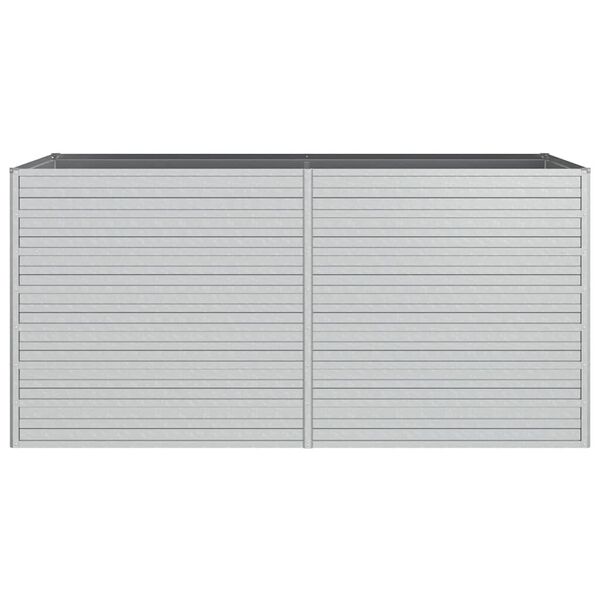 vidaXL Letto Rialzato Giardino 160x80x77 cm in Acciaio Zincato Argento