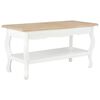 vidaXL Tavolino da Salotto Bianco e Marrone 87,5x42x44cm Massello Pino