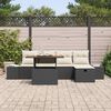 vidaXL Set Divano da Giardino 6 pcs Nero polyrattan
