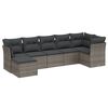 vidaXL Set Divani da Giardino 7 pz con Cuscini Grigio in Polyrattan