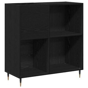 vidaXL Mobile porta vinili Rovere Nero 85 x 38 x 89 cm