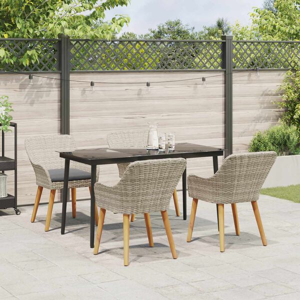 vidaXL Set da Pranzo per Giardino 5 pcs Grigio chiaro polyrattan