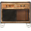 vidaXL Credenza 80x31x66 cm in Legno Grezzo Massello Mango e Metallo