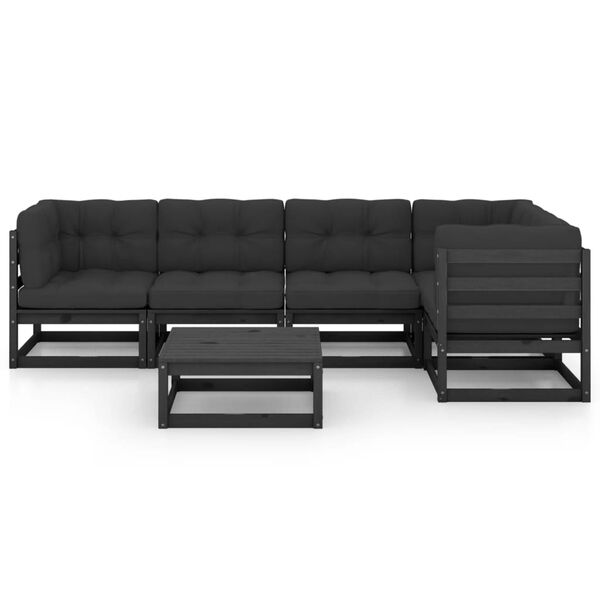 vidaXL Set Divani da Giardino 6 pz con Cuscini Legno Massello di Pino
