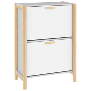 vidaXL Scarpiera Bianca 57,5x33x80 cm in Legno Multistrato