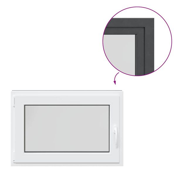 vidaXL Finestra Seminterrato RISOR 90x60 cm Anta Ribalta DIN Sinistra