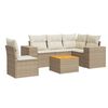 vidaXL Set Divano da Giardino 6 pz con Cuscini Beige in Polyrattan