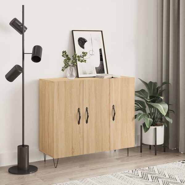 vidaXL Credenza Rovere Sonoma 90x34x80 cm in Legno Multistrato