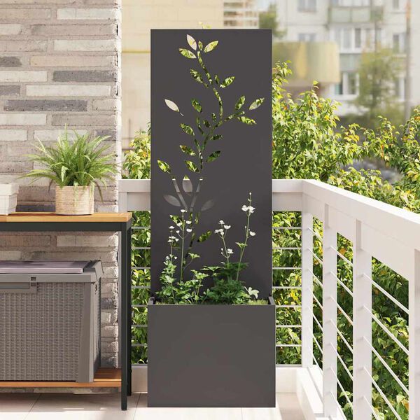 vidaXL Schermo per privacy in giardino Floreale Nero 50 x 140 cm
