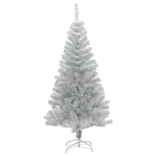 vidaXL Albero di Natale Artificiale con Supporto Argento 120 cm PET