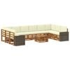 vidaXL Set di divani da esterno 11 pcs Naturale e Crema Poliestere